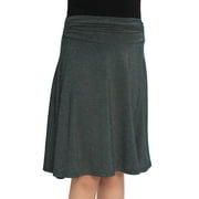 Girl's Knee Length Flowy Ruched Waistband Skirt | Child Size 6 -14